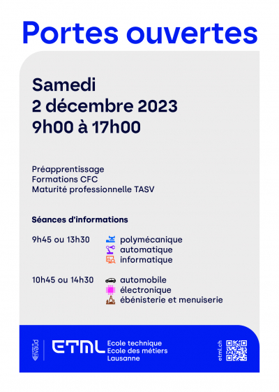PORTES OUVERTES : le 2 décembre 2023