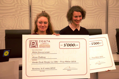 Lauréates du Prix Métier 2018 : Madame Aline Patthey Ebéniste et Madame Emilie Bujès, Directrice artistique